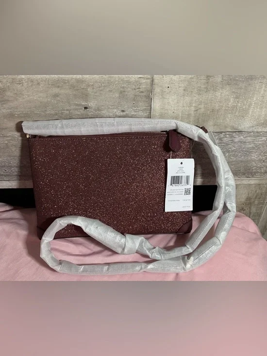 kate spade Glitter Zip Wristlet in Sparkling Burgundy - Picture 3 of 5